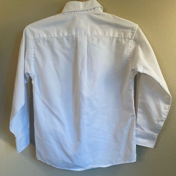 A+ Boys dress shirt button down button collar size 12 white cotton - Picture 3 of 3